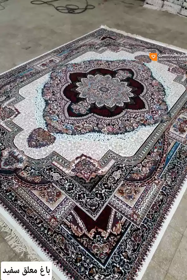 فرش باغ معلق 440 شانه نگین کسری کاشان